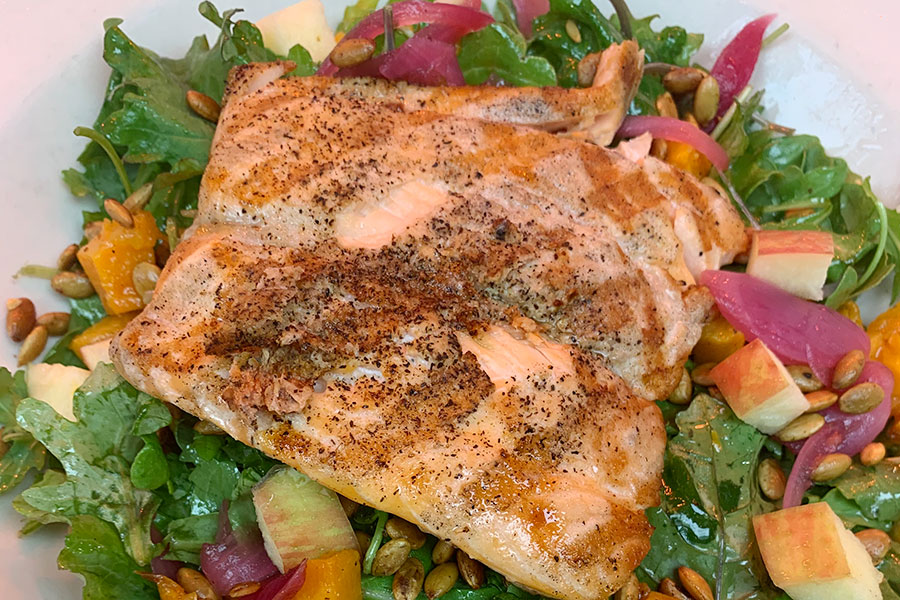 Grilled Salmon Salad - Lucky 32